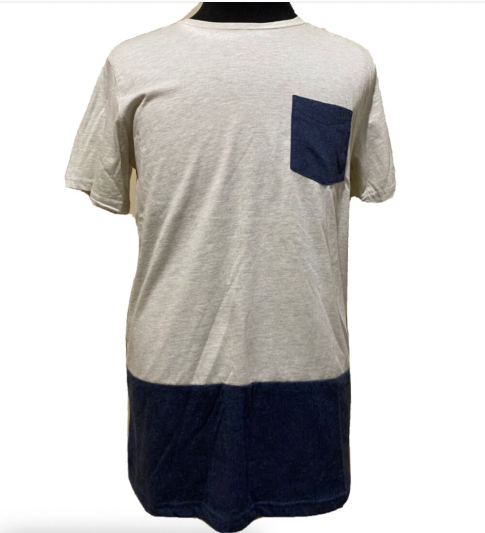 Men’s Goodale T Shirt Tee Pullover Front Pocket Gray Blue Crew Neck Sz M